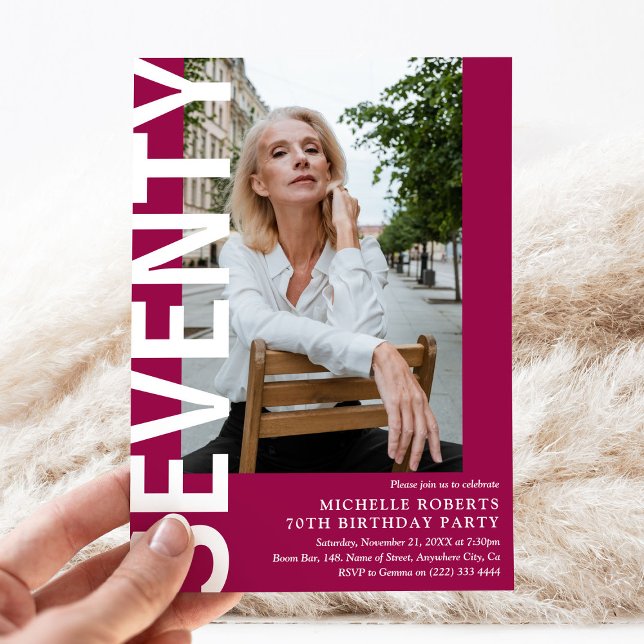 Convite Festa de aniversário de 70 de Fotografia da SÉTIE  (Criador carregado)