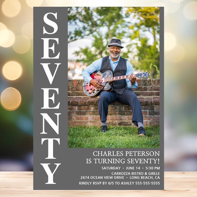 Convite Festa de aniversário de 70 de Fotografia da SÉTIE  (Criador carregado)