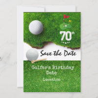 Festa de aniversário de 70 de golfe com carrinho d