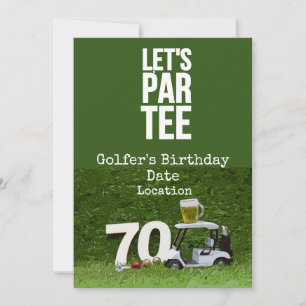 Convite Festa de aniversário de 70 de golfe com teia de bo