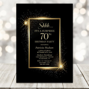 Convite Festa de aniversário de 70 de Surpresa Dourada Ele