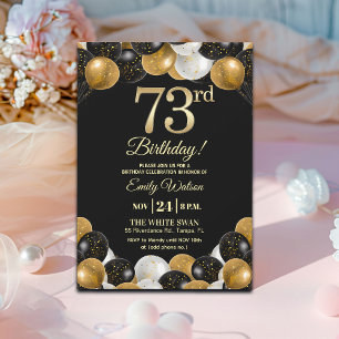 Convite Festa de Aniversário de 73 anos com Elegante Brilh