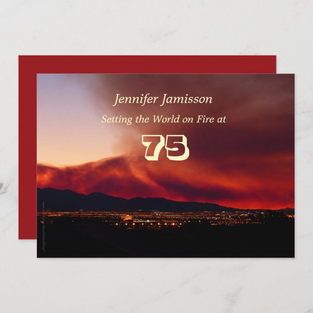 Convite festa de aniversário de 75 anos no mundo contra in (Frente/Verso)