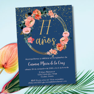 Convite Festa de Aniversário de 77 Anos com Elegância Espa
