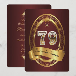 Convite Festa de aniversário de 79 anos, mulher, homem, co