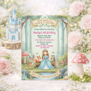 Convite Festa de Aniversário de 7 anos da Princesa com Ani