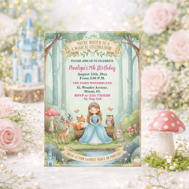 Convite Festa de Aniversário de 7 anos da Princesa com Ani (Criador carregado)