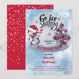 Convite Festa de aniversário de 7 de Feriado de Pinguim Ic