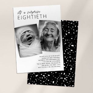 Convite Festa de Aniversário de 80 anos com Foto Surpresa 