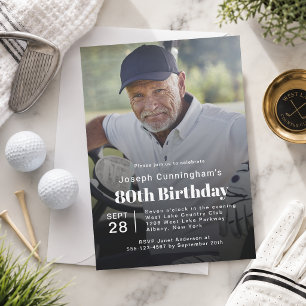 Convite Festa de Aniversário de 80 anos com Tema de Golfe