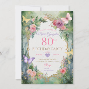 Convite Festa de Aniversário de 80 anos no Jardim das Borb