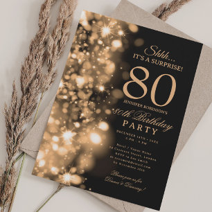 Convite Festa de Aniversário de 80 anos Surpresa Glamour D