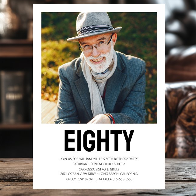 Convite Festa de aniversário de 80 de Fotografia EIGHTY Mo (Criador carregado)
