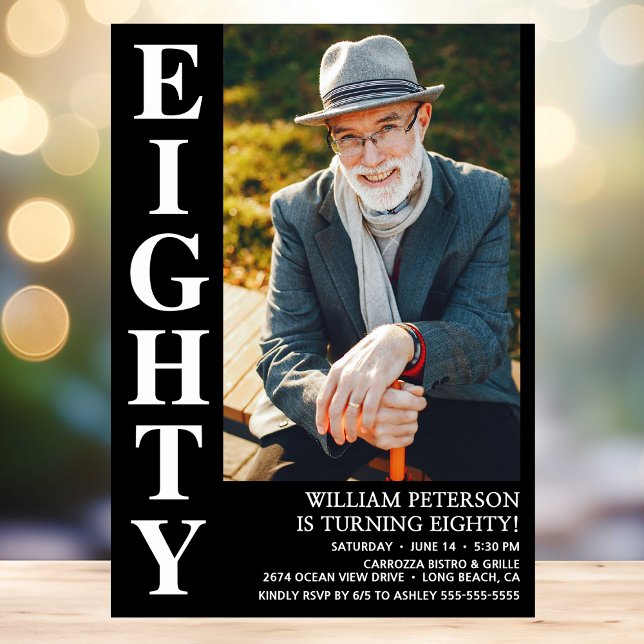 Convite Festa de aniversário de 80 de Fotografia EIGHTY Mo (Criador carregado)