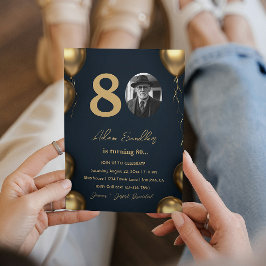 Convite Festa de aniversário de 80 simples e elegante