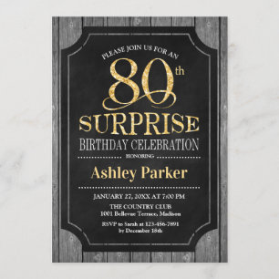 Convite Festa de aniversário de 80 surpresa - Quadro Dour
