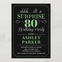 Festa de aniversário de 80 surpresa - Verde preto