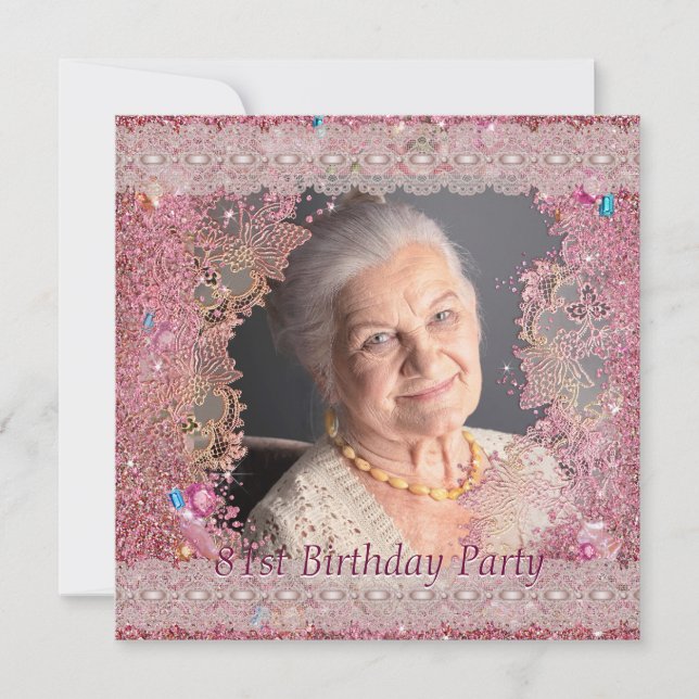 Convite Festa de Aniversário de 81 anos da Mulher com Bril (Frente)