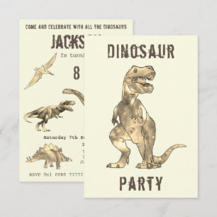 Convite Festa de Aniversário de 8 anos dos Meninos Dinossa