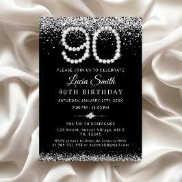 Convite Festa de Aniversário de 90 Anos Elegante com Diama