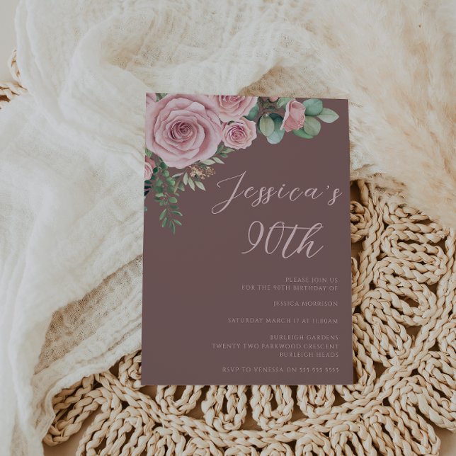 Convite Festa de aniversário de 90 de Elegância (Criador carregado)
