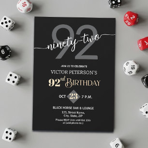 Convite Festa de Aniversário de 92 Anos para Homens Minima