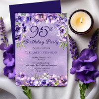 Festa de Aniversário de 95 Anos Elegantes Violetas