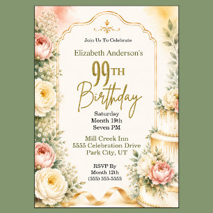 Convite Festa de Aniversário de 99 anos da Bela Peônia