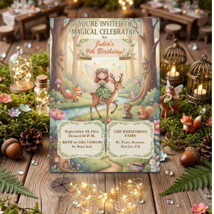Convite Festa de Aniversário de 9 anos da Fada da Floresta