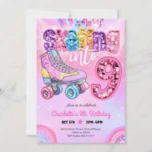 Convite Festa de Aniversário de 9 Anos de Patinação no Gel