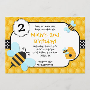 Convite Festa de aniversário de abelhas