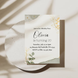 Convite Festa de aniversário de Abstrato botânica Whimsica