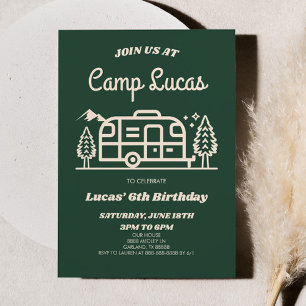 Convite Festa de aniversário de acampamento de saída do ac