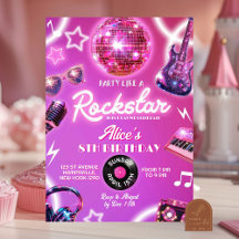 Festa de Aniversário de Adolescente Garota Rocksta