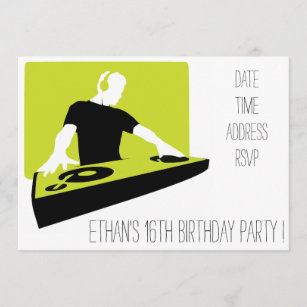 Convite festa de aniversário de adolescentes legal do DJ