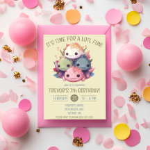 Festa de Aniversário de Adorável Pilha de Axolotes