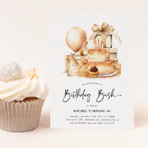 Convite Festa de Aniversário de Adulto Fofa para Qualquer 