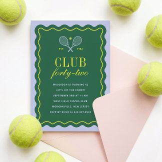 Convite Festa de Aniversário de Adulto no Clube de Tênis V