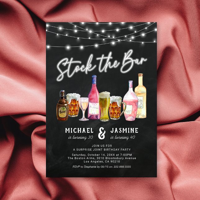 Convite Festa de aniversário de adultos conjunto (Criador carregado)