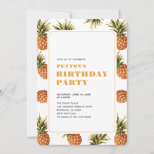 Convite Festa de aniversário de Adultos Tropicais Modernos (Frente)