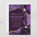 Convite Festa de aniversário de agitação com brilho roxo e<br><div class="desc">Design de agitação com brilho roxo e Dourado com fundo roxo escuroClipart de DigitalCurio no Etsy</div>