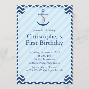 Convite Festa de aniversário de Âncora Náutica Moderna