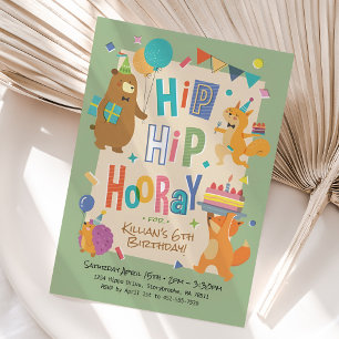 Convite Festa de aniversário de Animais do Partido Woodlan