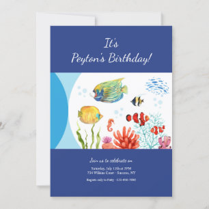 Convite Festa de aniversário de animais marinhos