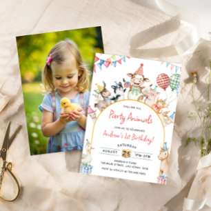 Convite Festa de aniversário de Aniversário de Animais de 