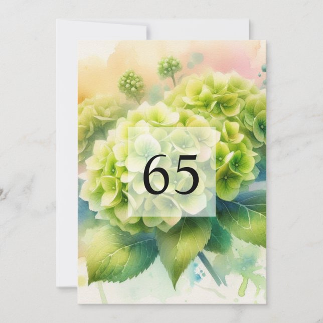Convite Festa de aniversário de aquarela floral elegante (Frente)