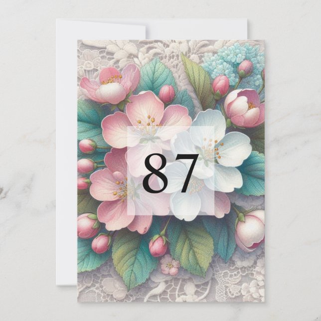 Convite Festa de aniversário de aquarela floral elegante (Frente)