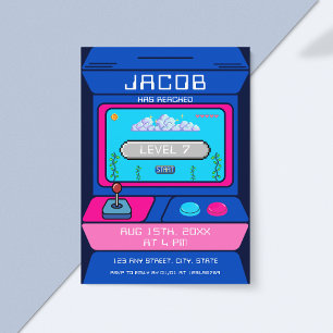 Convite Festa de aniversário de Arcade de Vídeo Retroativo