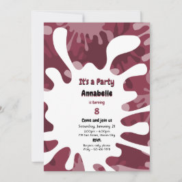 Convite Festa de aniversário de Arte Vermelha de Pintura a