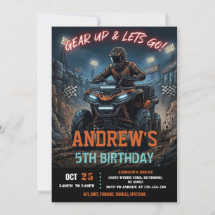 Convite Festa de Aniversário de ATV de 4 Rodas Personaliza